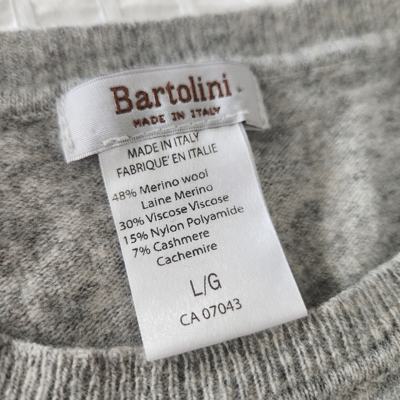 Bartolini | Grey Sweater Crew Neck Italy Merino Wool - Picture 2 of 6